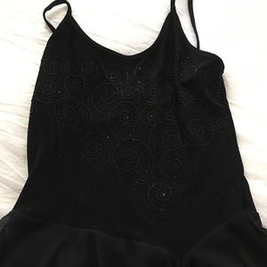 Black sequined top, spaghetti strap
